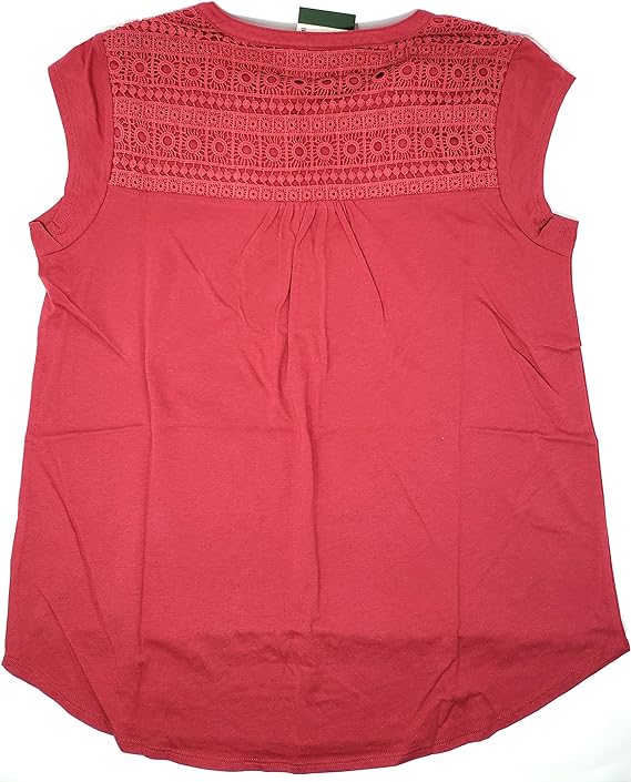Orvis Women's Anna V-Neck Top With Crochet Lace Inserts