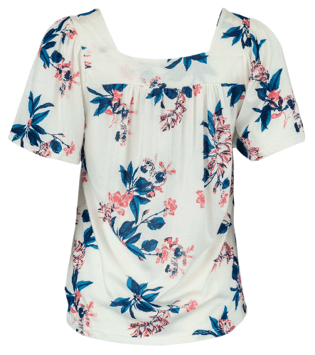 Lucky Brand Women's Square Neck Short Sleeve Top