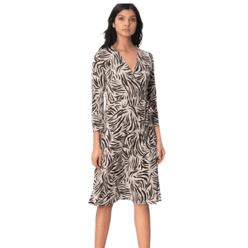 Leota Women's Perfect Wrap Zebra Safari Dress