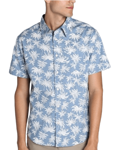 Jachs Men's Tropical Shirt Short Sleeve Medium Stretch Cotton Fabric Button Front