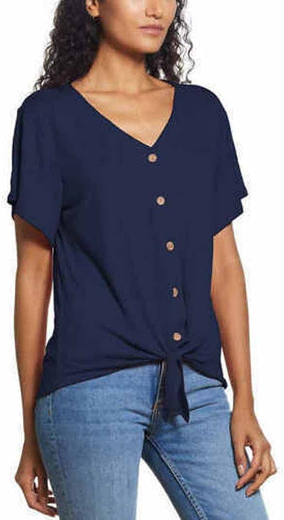 Weatherproof Vintage Women's Tie Front Top