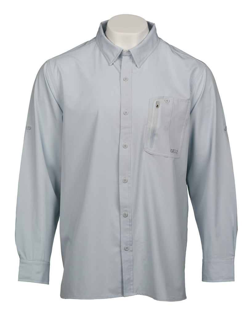 Gillz Men's Woven UPF 30+ Long Sleeve Stretch Button Up Shirts