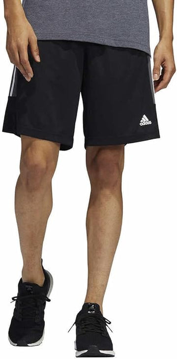 Adidas Men's 3 Stripe Shorts With Zipper Pockets