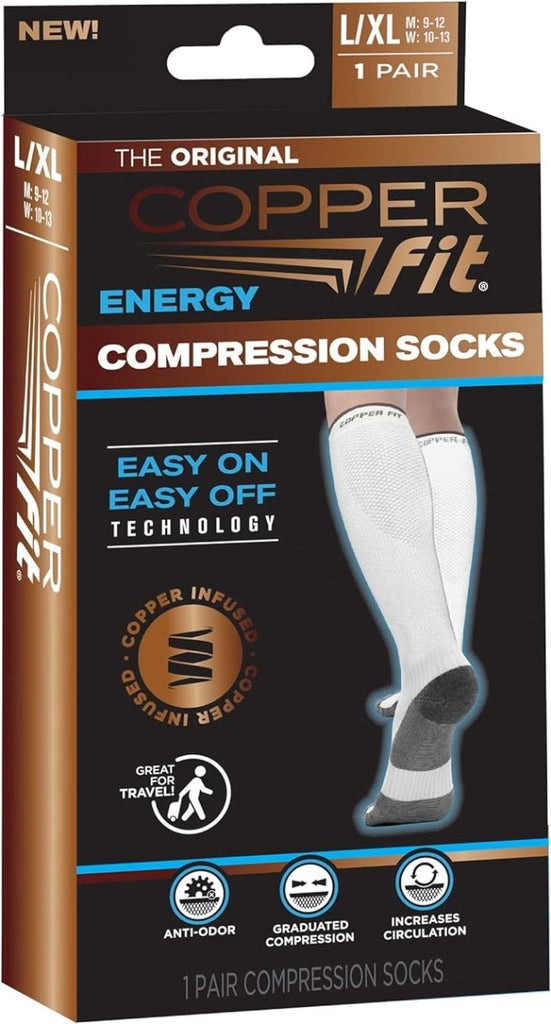 Copper Fit Energy 2.0 Knee High Compression Socks 2 Pack