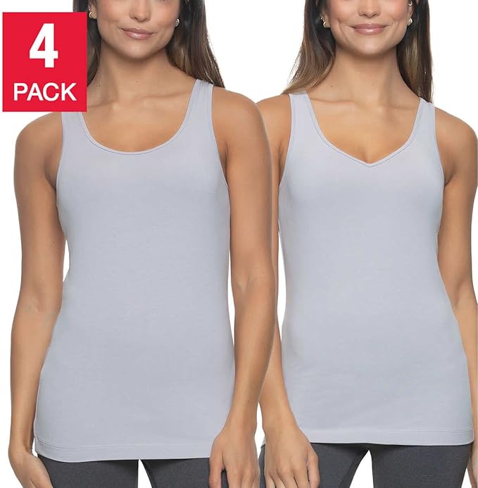 Felina Women's 4-Pack Reversible Cotton Tank Top