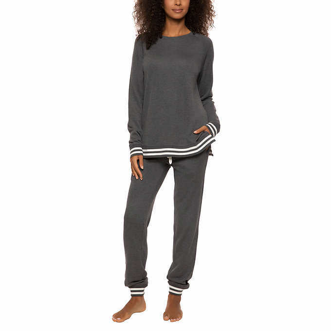 Felina Women's Geena French Terry Lounge Set Sweatshirt & Jogger