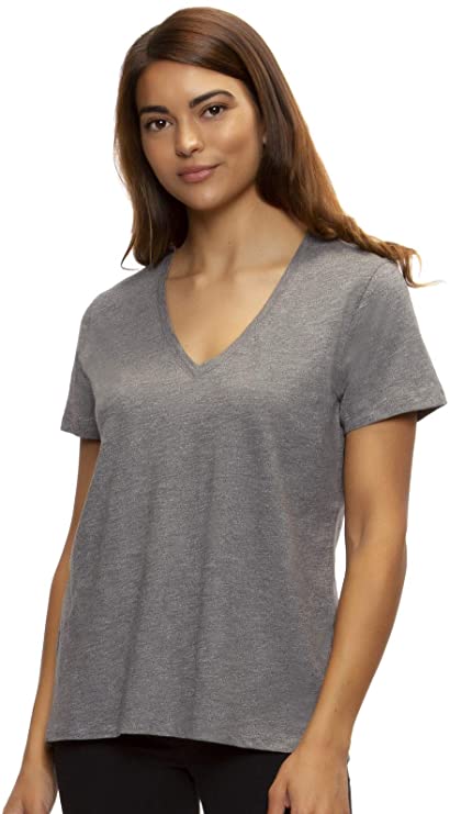 Felina Women's Slub Jersey V-Neck Tee Short Sleeve T-Shirt
