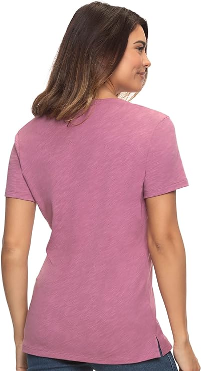 Felina Women's Slub Jersey V-Neck Tee Short Sleeve T-Shirt
