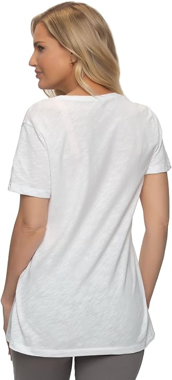 Felina Women's Slub Jersey V-Neck Tee Short Sleeve T-Shirt