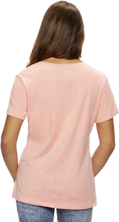 Felina Women's Slub Jersey V-Neck Tee Short Sleeve T-Shirt