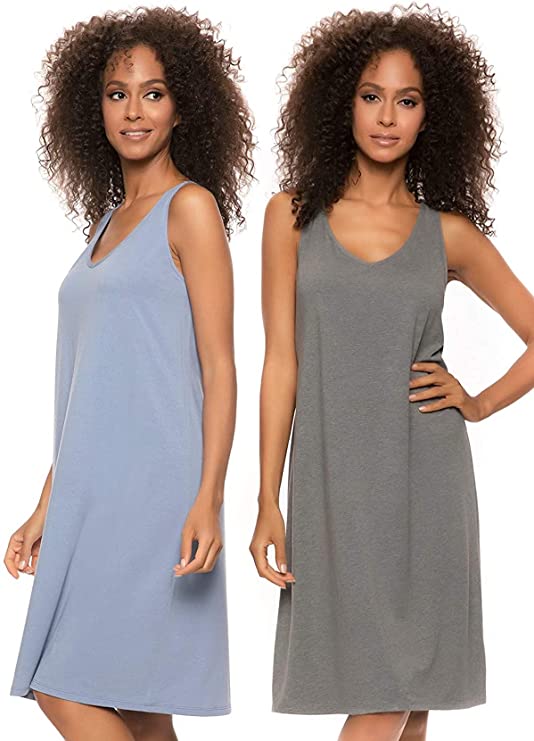 Felina Women's Cotton Modal Stretch Sleep Dress - 2-Pack