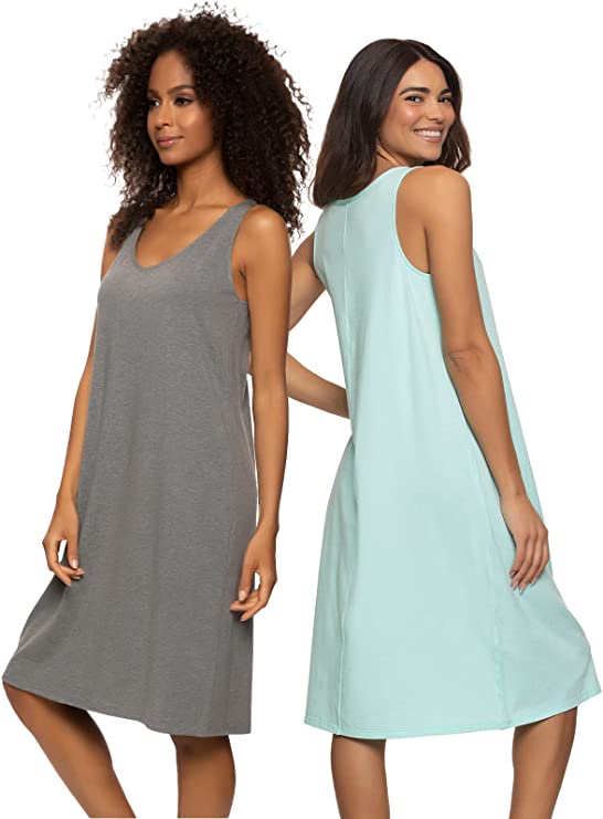Felina Women's Cotton Modal Stretch Sleep Dress - 2-Pack