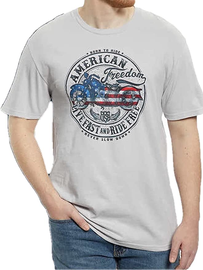 Great American Lakes and Timber Men's Short Sleeve Patriotic Graphic T-Shirts