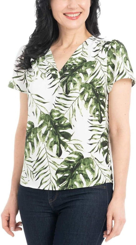 Hilary Radley Women's Printed Blouse Top