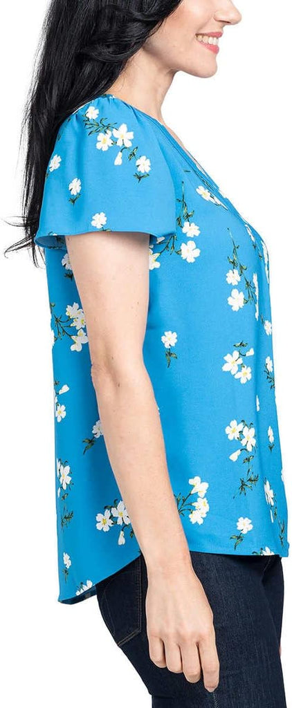 Hilary Radley Women's Printed Blouse Top