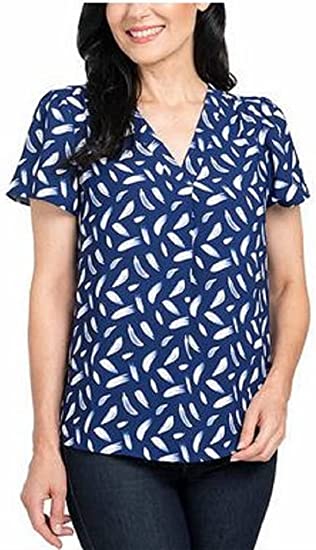 Hilary Radley Women's Printed Blouse Top