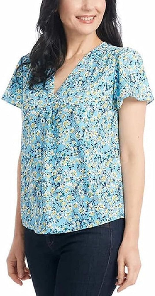 Hilary Radley Women's Printed Blouse Top