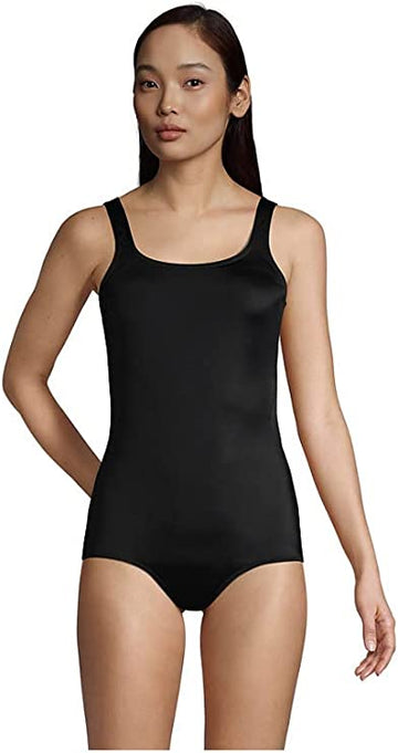 Lands' End Women's Tugless Tank Soft Cup One-Piece Swimsuit