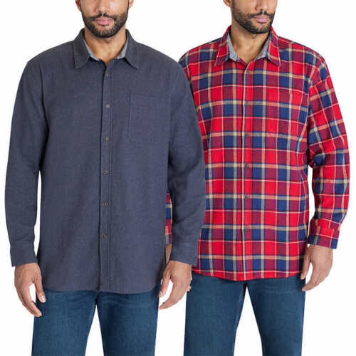 Lee Men's Flannel Long Sleeve Shirts 2-Pack