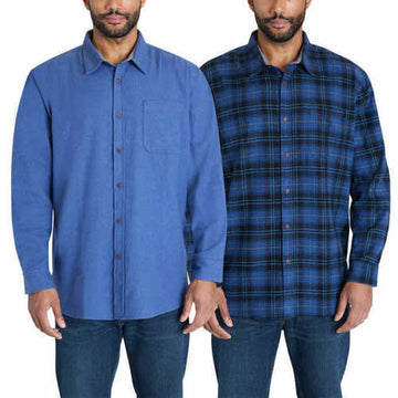 Lee Men's Flannel Long Sleeve Shirts 2-Pack
