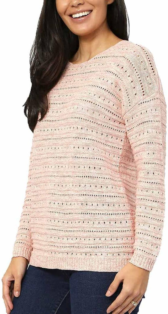 Leo & Nicole Women's Pointelle Sweater Top