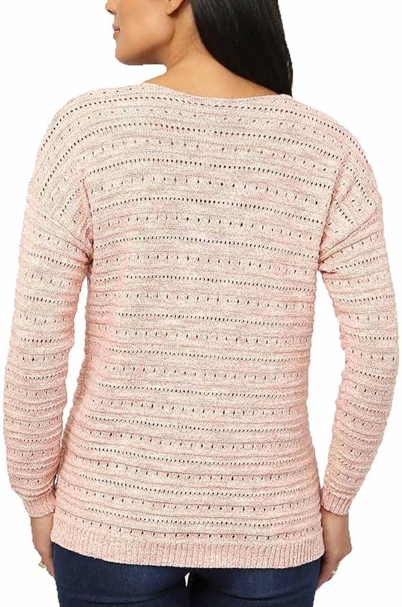 Leo & Nicole Women's Pointelle Sweater Top