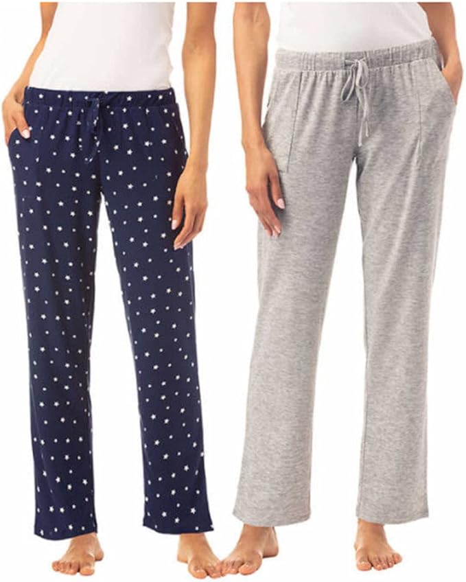 Lucky Brand Women's 2 Pack Straight Leg Lounge Pants with Pockets