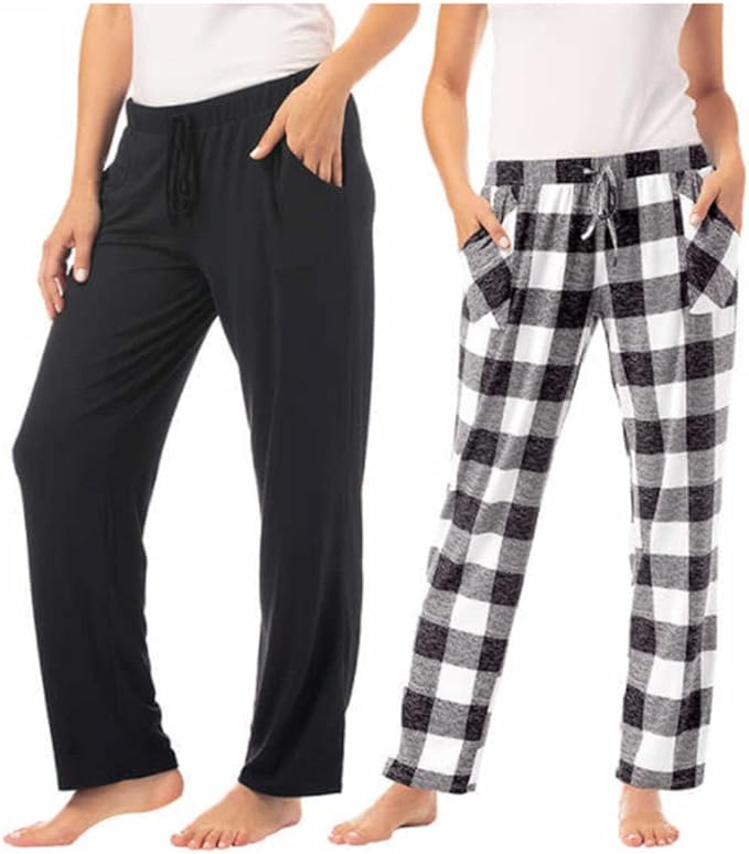 Lucky Brand Women's 2 Pack Straight Leg Lounge Pants with Pockets