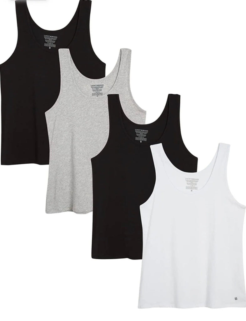 Lucky Brand Women's 4-Pack Cotton Stretch Tanks