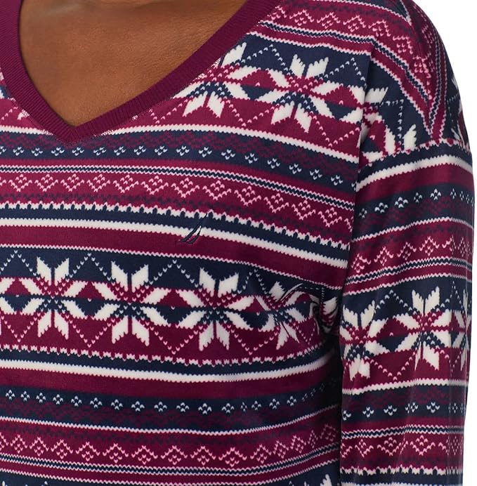 Nautica Women's 2 Piece Fleece Pajama Sleepwear Set