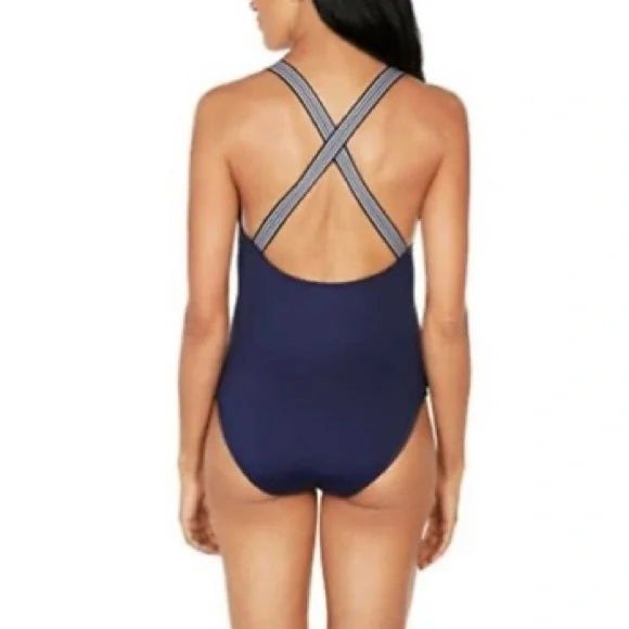 Nautica Women's Cross Back One Piece Swimsuit