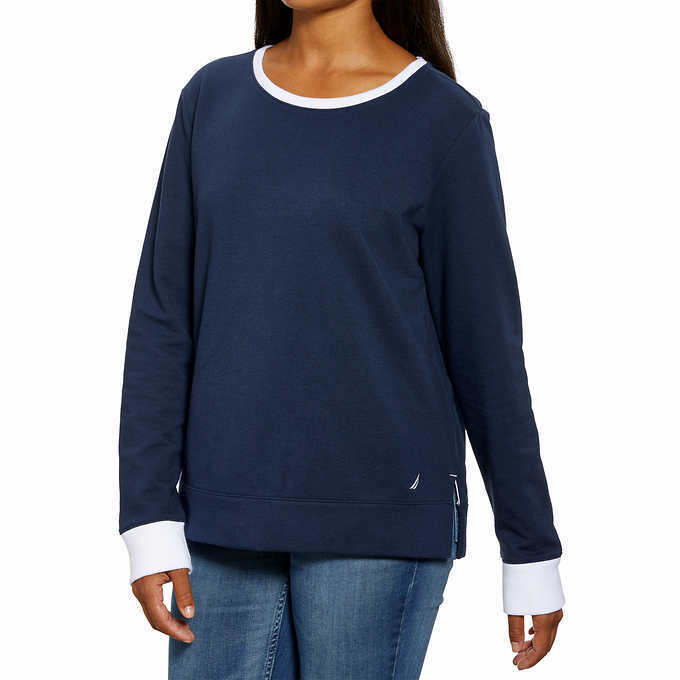 Nautica Women's Long Sleeve Crewneck Pullover