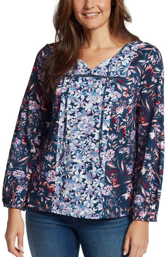 Vintage America Women's Printed Blouse Top