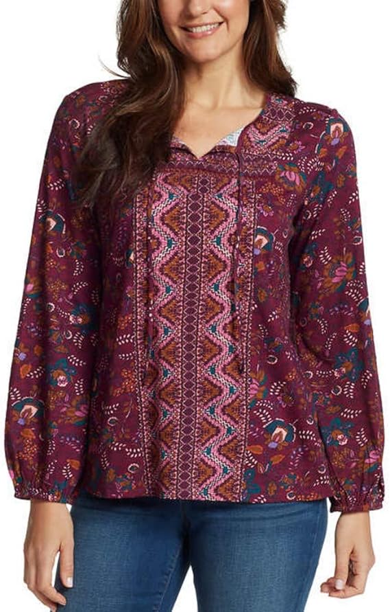 Vintage America Women's Printed Blouse Top