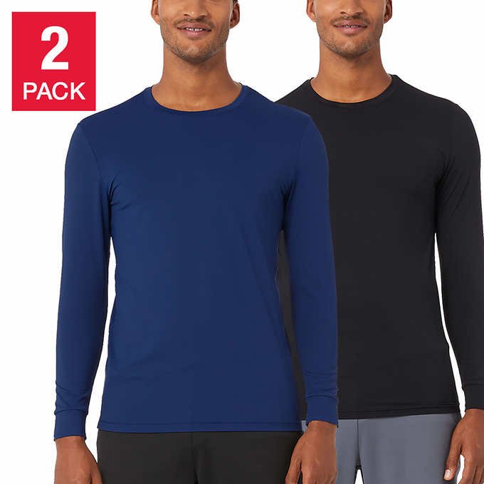 32 Degrees Cool Men's Air Mesh Long Sleeve Crew Neck 2-Pack