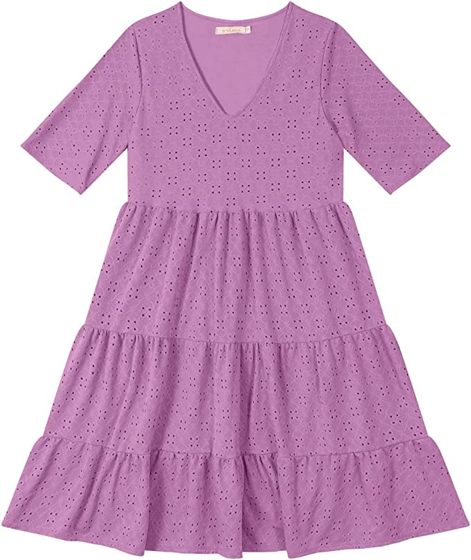 Back View of Women's Eyelet Dress - Flattering Silhouette and Delicate Details