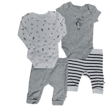 Absorba Baby Boys' 4- Piece Set 2 Bodysuits & 2 Pants