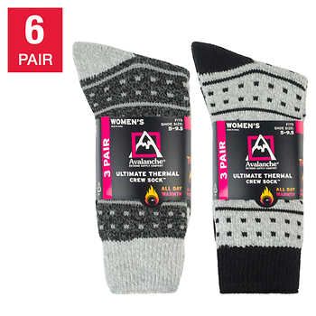 Avalanche Women's 6 Pair Ultimate Thermal Crew Sock