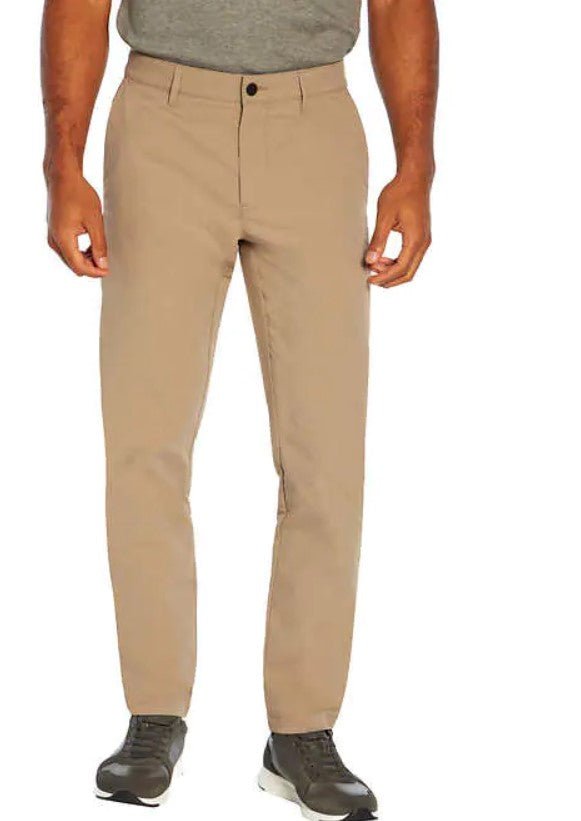 Banana Republic Men's Flat Front Pants in Classic Style and Comfortable Cotton-Elastane Blend Fabric