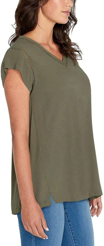 Buffalo David Bitton Women's V-Neck Top - Fashionable and Comfortable Women's Apparel.