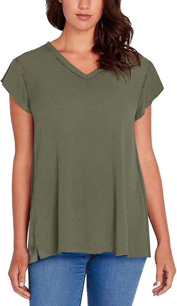 Buffalo David Bitton Women's V-Neck Top - Fashionable and Comfortable Women's Apparel.