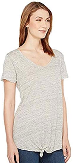 Calvin Klein Women's Short Sleeve Jersey T-Shirt with Tie Front - Trendy and Versatile