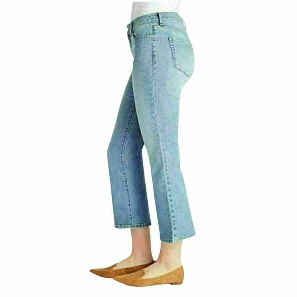 Chaps Women's Mid Rise Crop Kick Jeans - Stylish denim pants with a flattering fit and trendy kick flare design