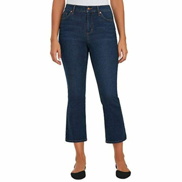 Chaps Women's Mid Rise Crop Kick Jeans - Stylish denim pants with a flattering fit and trendy kick flare design