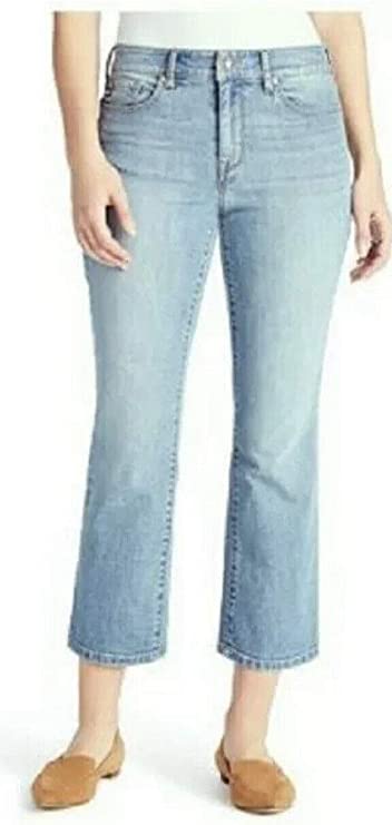 Chaps Women's Mid Rise Crop Kick Jeans - Stylish denim pants with a flattering fit and trendy kick flare design