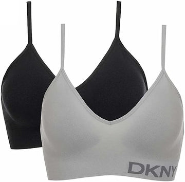 DKNY Women's Bra Nylon Seamless Bralette,2-Pack