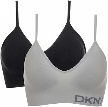 DKNY Women's Bra Nylon Seamless Bralette,2-Pack
