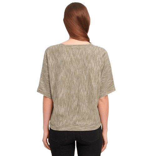 DKNY Marled Knit Short Sleeve Top - Women's Fashion
