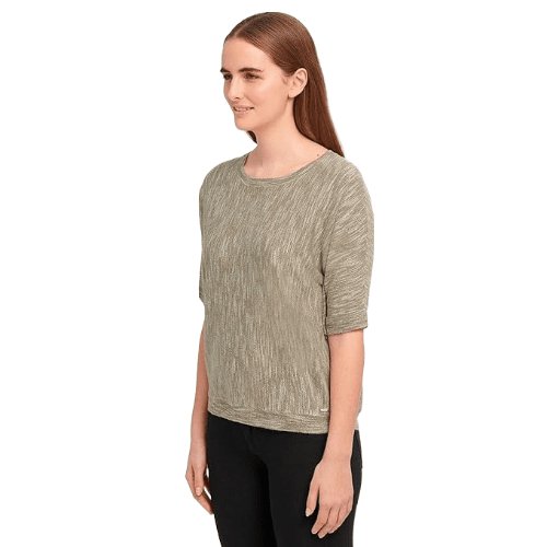 DKNY Marled Knit Short Sleeve Top - Women's Fashion