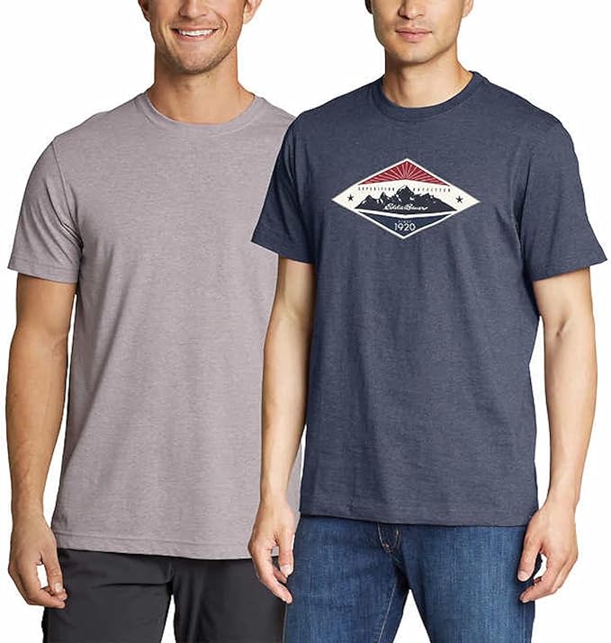 Eddie Bauer Men's 2 Pack Graphic Crew T-Shirts